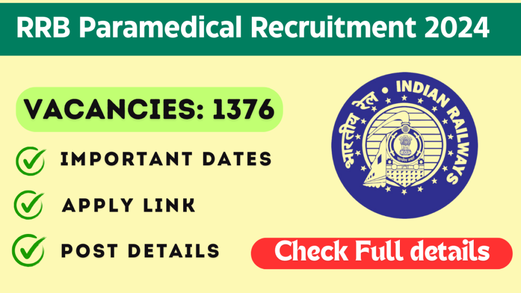 RRB Paramedical Recruitment 2024